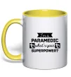 Чашка с цветной ручкой I'm a paramedic what's your superpower Лимонный фото