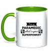 Чашка с цветной ручкой I'm a paramedic what's your superpower Лаймовый фото