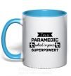 Чашка з кольоровою ручкою I'm a paramedic what's your superpower Блакитний фото