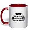 Чашка с цветной ручкой I'm a paramedic what's your superpower Красный фото
