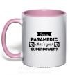 Чашка с цветной ручкой I'm a paramedic what's your superpower Нежно розовый фото