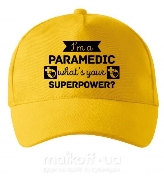 Кепка I'm a paramedic what's your superpower Солнечно желтый фото