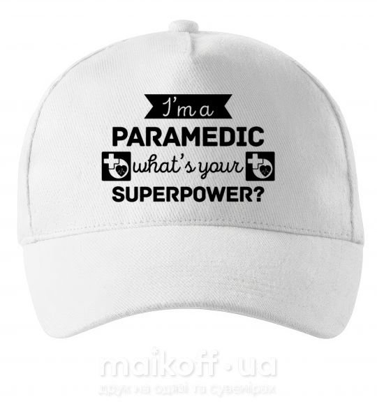 Кепка I'm a paramedic what's your superpower Білий фото