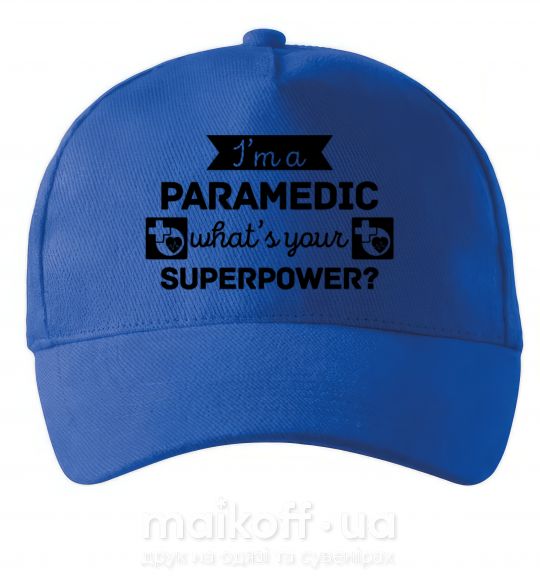 Кепка I'm a paramedic what's your superpower Ярко-синий фото
