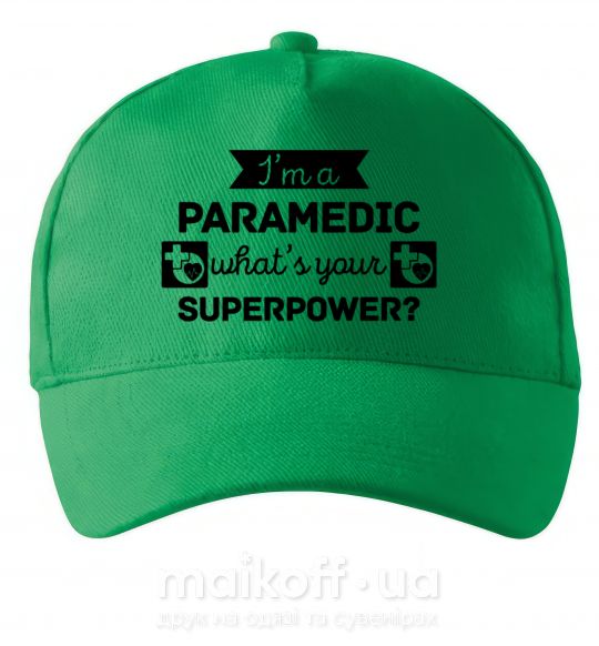 Кепка I'm a paramedic what's your superpower Зеленый фото