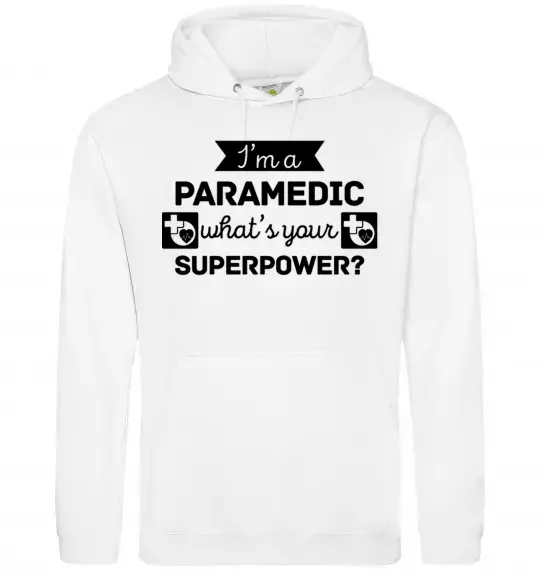 Жіноча толстовка (худі) I'm a paramedic what's your superpower Білий фото