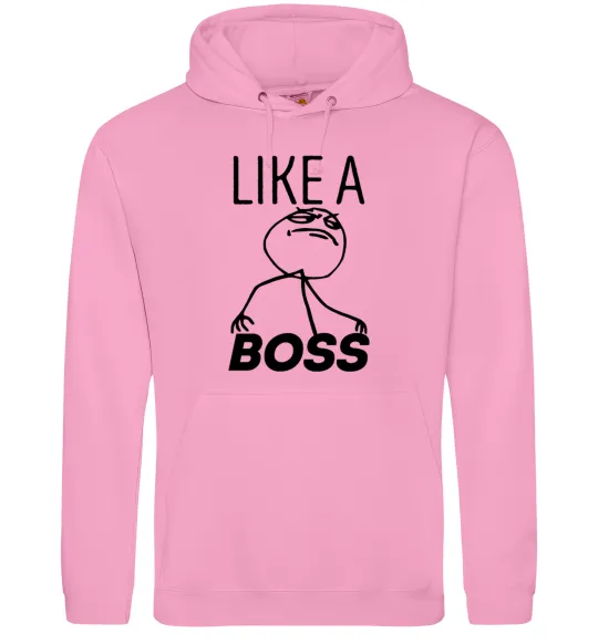 Мужская толстовка (худи) Like a boss Розовый фото