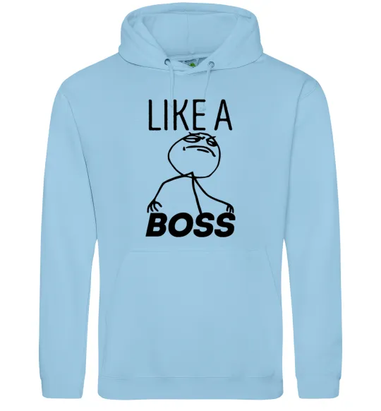 Мужская толстовка (худи) Like a boss Голубой фото