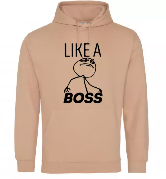 Женская толстовка (худи) Like a boss Песочный фото