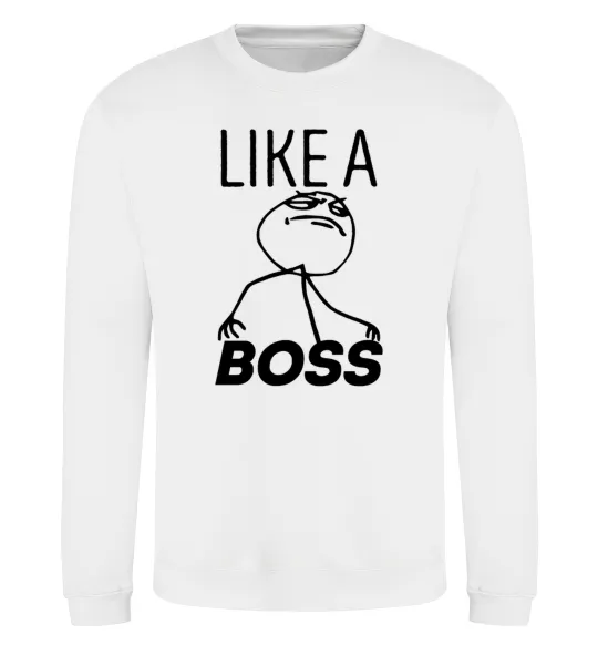 Світшот Like a boss Білий фото