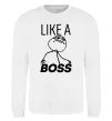 Світшот Like a boss Білий фото