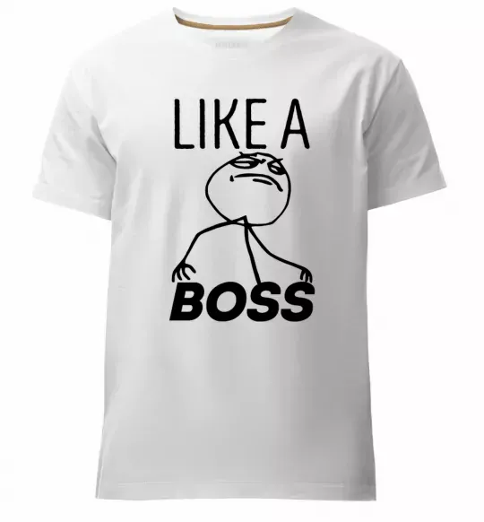 Мужская премиум футболка Like a boss Белый фото