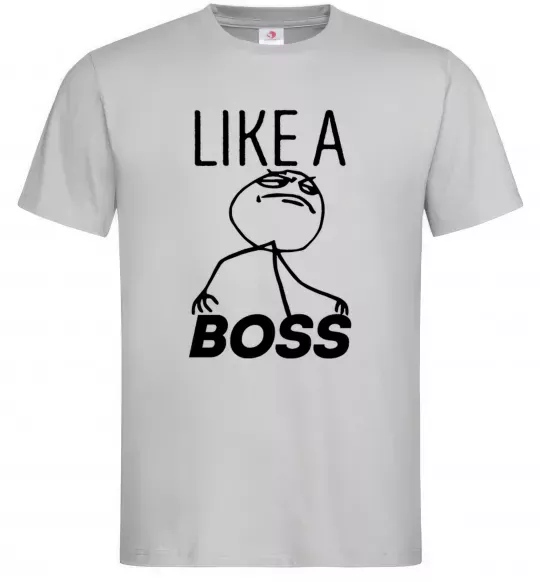 Чоловіча футболка Like a boss Сірий фото