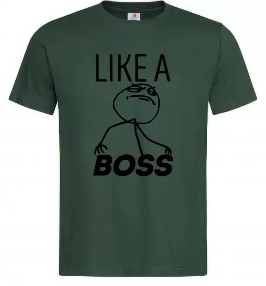 Чоловіча футболка Like a boss Темно-зелений фото