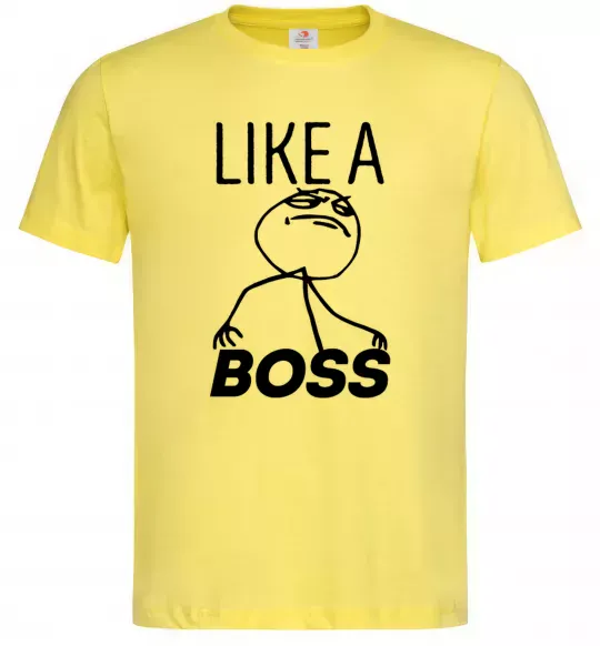 Чоловіча футболка Like a boss Лимонний фото