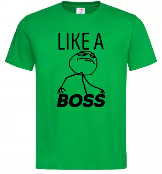 Чоловіча футболка Like a boss Зелений фото