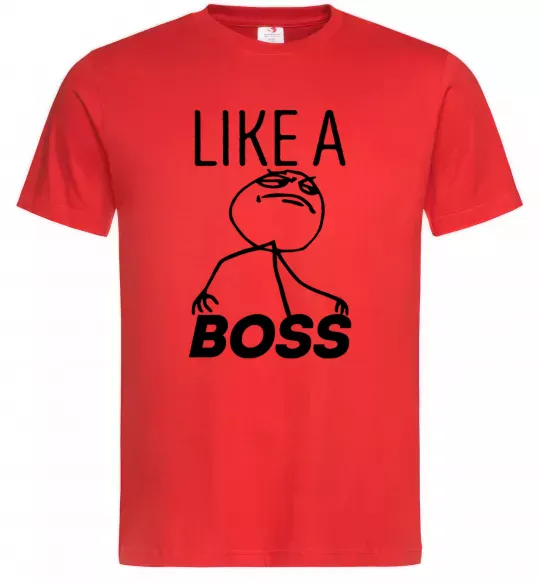Чоловіча футболка Like a boss Червоний фото