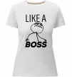 Женская премиум футболка Like a boss Белый фото