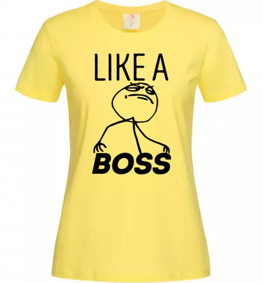 Жіноча футболка Like a boss Лимонний фото