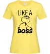 Жіноча футболка Like a boss Лимонний фото