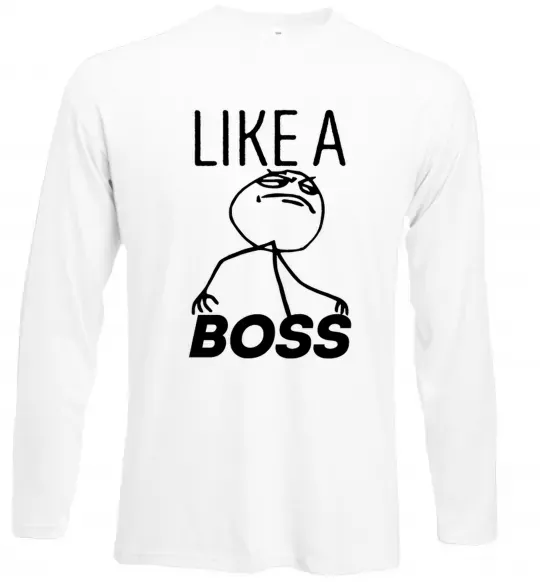 Лонгслив Like a boss Белый фото