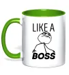 Чашка с цветной ручкой Like a boss Лаймовый Чашка с цветной ручкой Like a boss Лаймовый фото