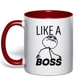 Чашка з кольоровою ручкою Like a boss