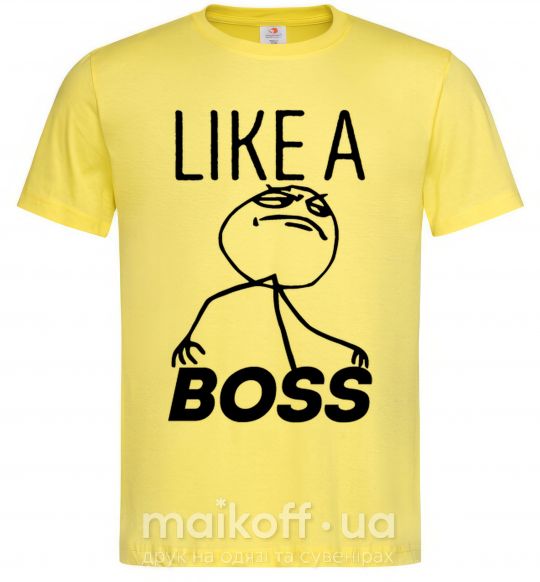 Чоловіча футболка Like a boss Лимонний фото