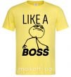 Мужская футболка Like a boss Лимонный фото