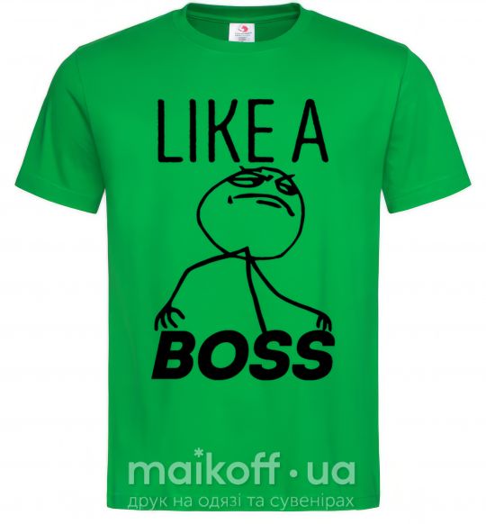 Мужская футболка Like a boss Зеленый фото