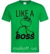 Мужская футболка Like a boss Зеленый фото