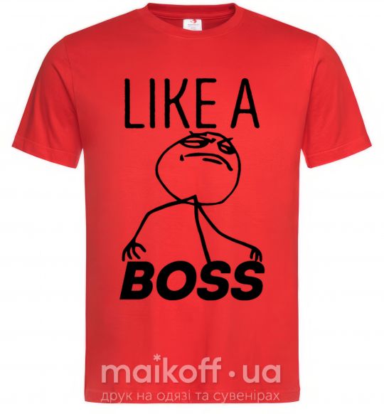Чоловіча футболка Like a boss Червоний фото