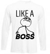 Лонгслів Like a boss Білий фото