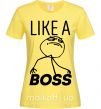 Жіноча футболка Like a boss Лимонний фото