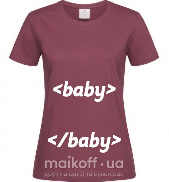 Жіноча футболка Baby programmer Бордовий фото