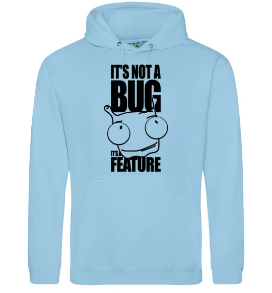Чоловіча толстовка (худі) It's not a bug it's a feature Блакитний фото