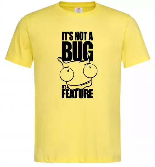 Мужская футболка It's not a bug it's a feature Лимонный фото