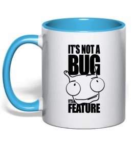 Чашка с цветной ручкой It's not a bug it's a feature