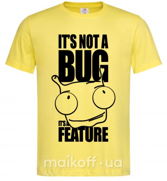 Мужская футболка It's not a bug it's a feature Лимонный фото