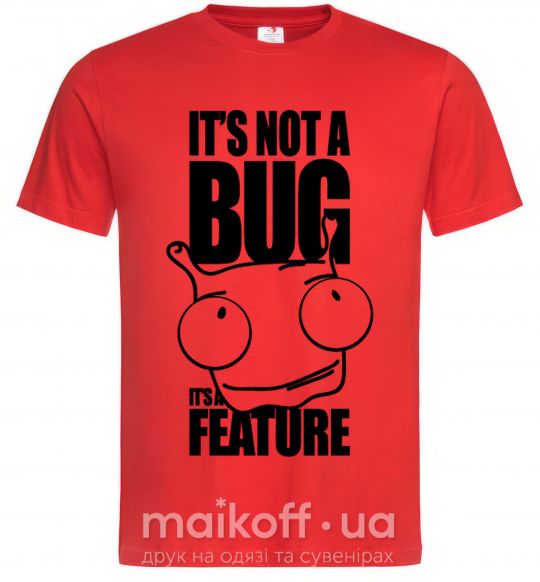 Чоловіча футболка It's not a bug it's a feature Червоний фото