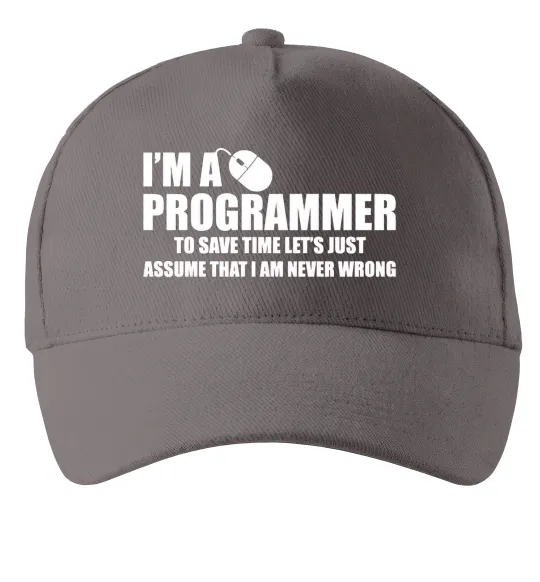 Кепка I'm programmer never wrong Сірий фото