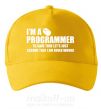 Кепка I'm programmer never wrong Солнечно желтый фото