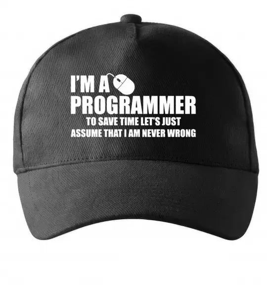 Кепка I'm programmer never wrong Чорний фото