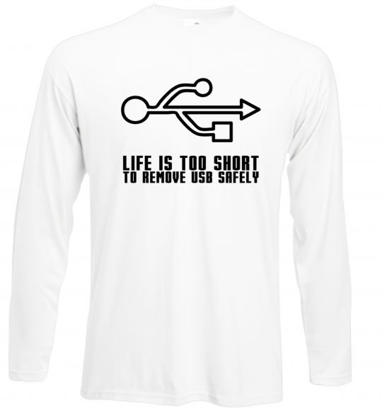 Реглан Life is too short to remove usb safely Білий фото