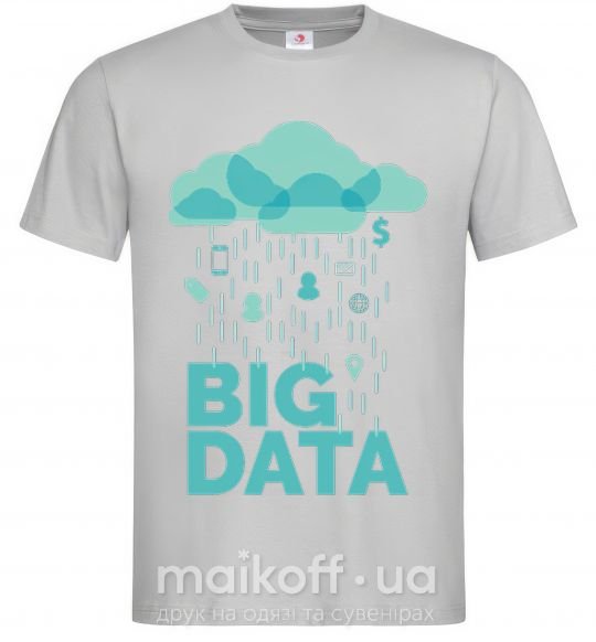 Мужская футболка Big data rain Серый фото