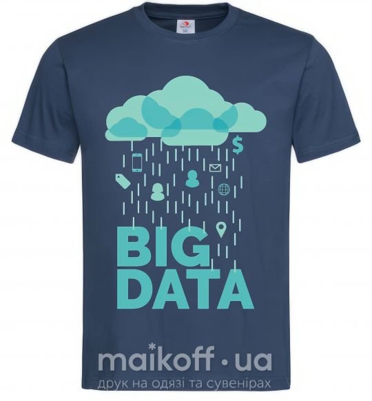 Чоловіча футболка Big data rain Темно-синій фото