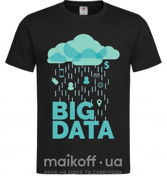 Чоловіча футболка Big data rain Чорний фото