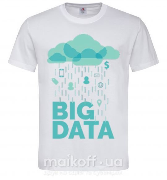 Мужская футболка Big data rain Белый фото