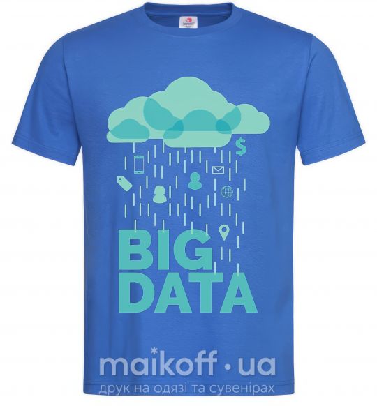 Чоловіча футболка Big data rain Яскраво-синій фото