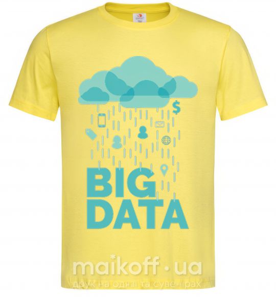 Чоловіча футболка Big data rain Лимонний фото